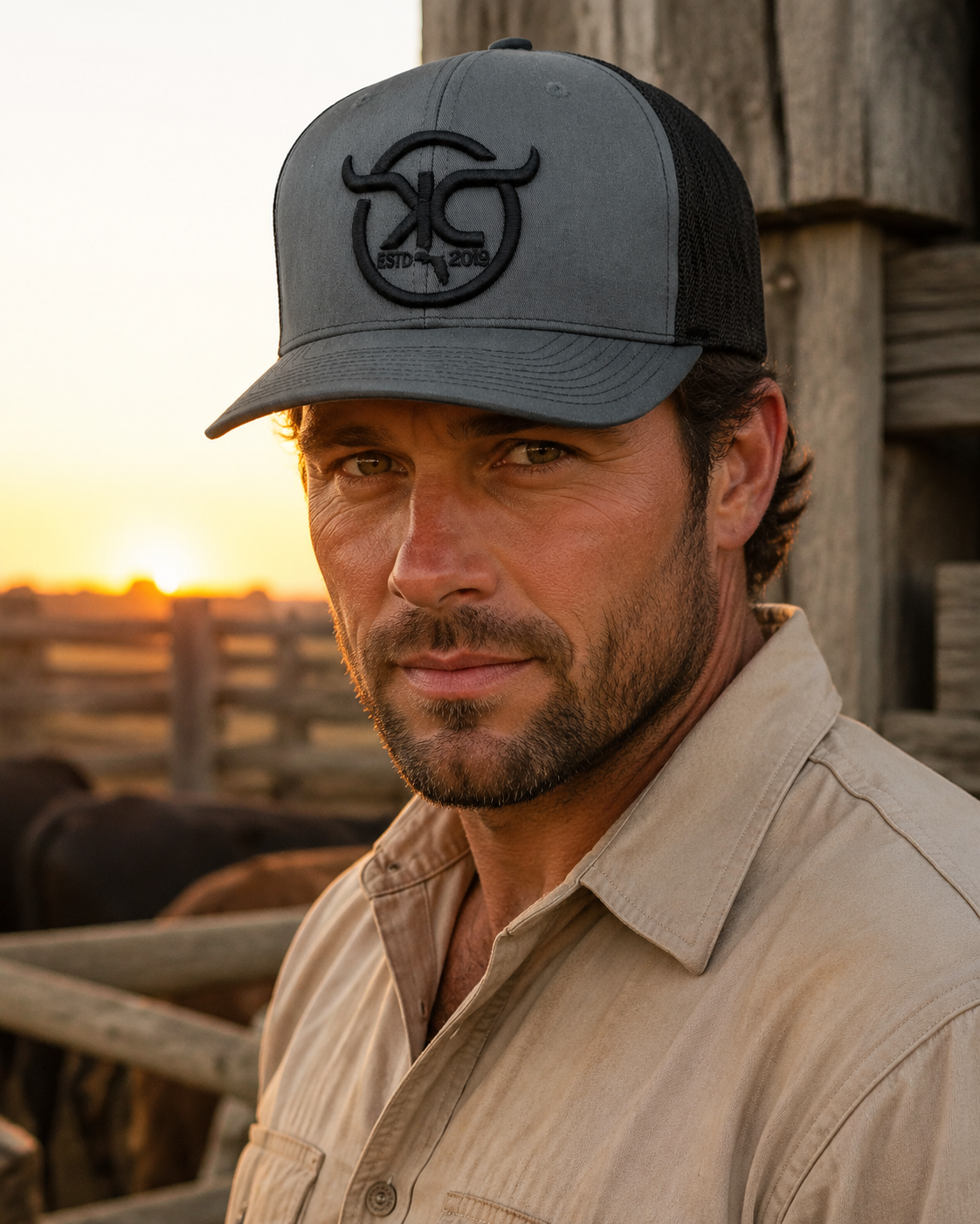 KCRanch Charcoal / Black Ball Cap