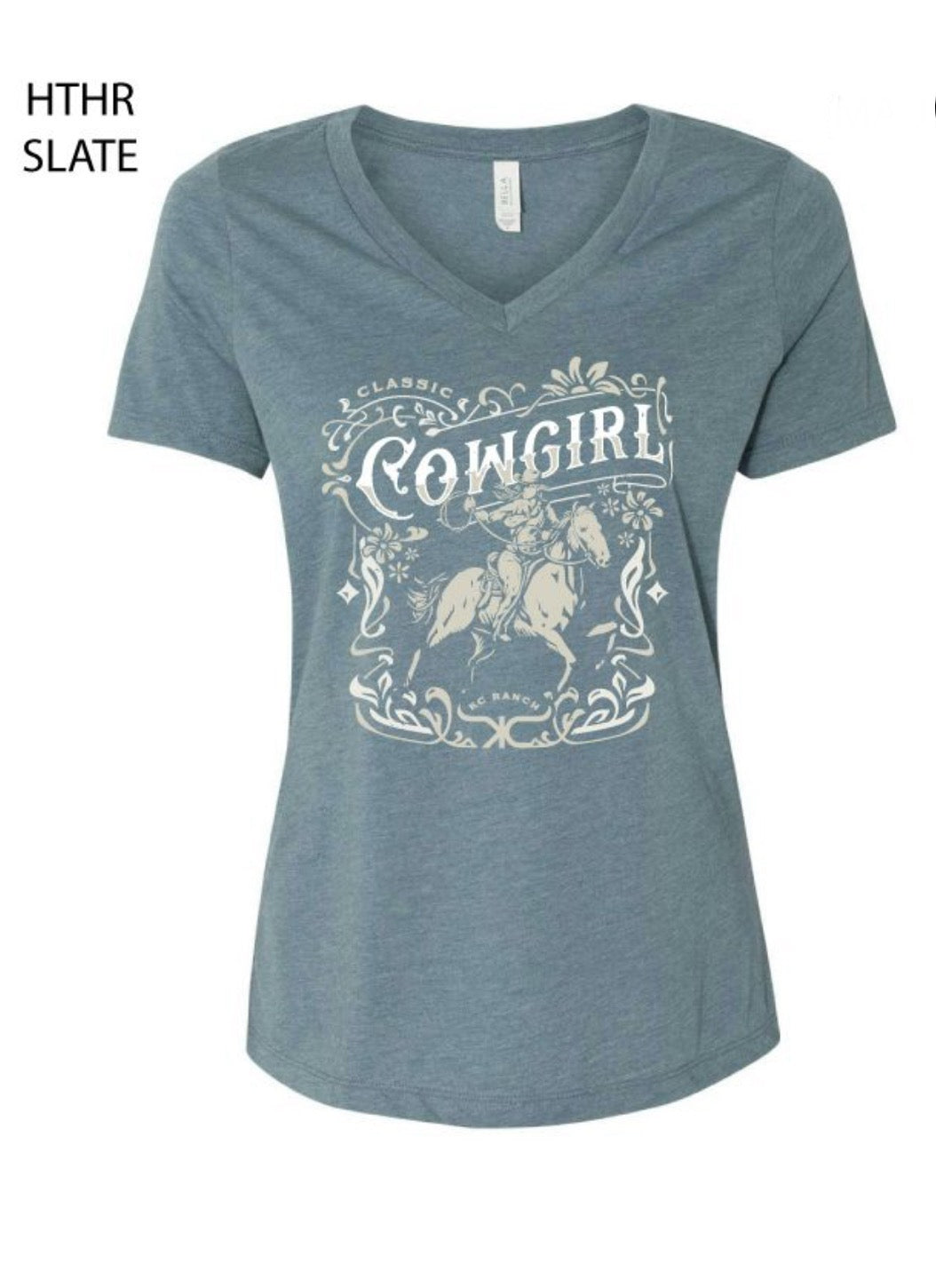 KCRanch "Cowgirl" Ladies V-Neck Tee