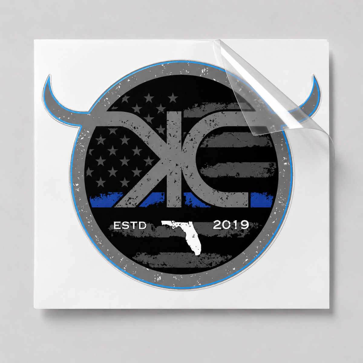 KCRanch Patriotic BLUE LINE Window Decal