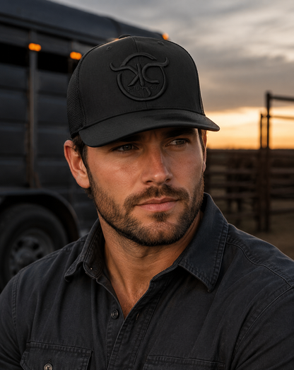 KCRanch Black / Black Ball Cap