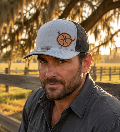 KCRanch Leather Patch Hat Tilted