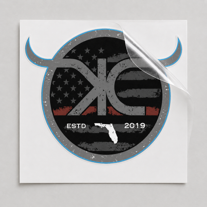 KCRanch Patriotic RED LINE Window Decal
