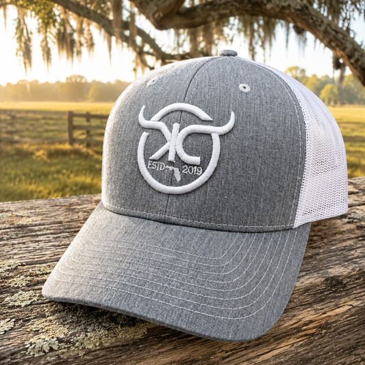 KCRanch Heather Grey / White Ball Cap