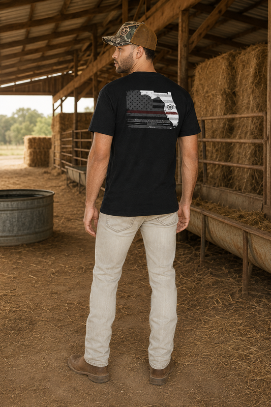 KCRanch Red Line Patriotic Tee