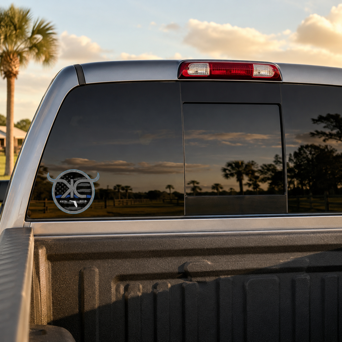 KCRanch Patriotic BLUE LINE Window Decal