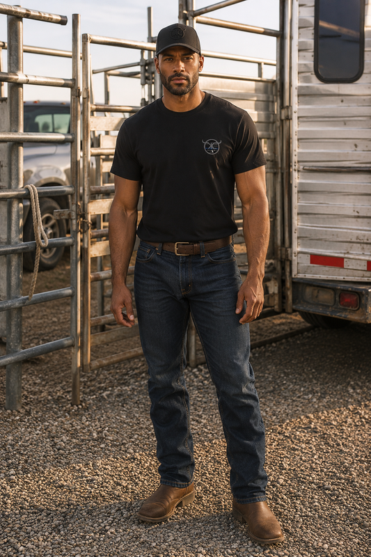 KCRanch Blue Line Patriotic Tee