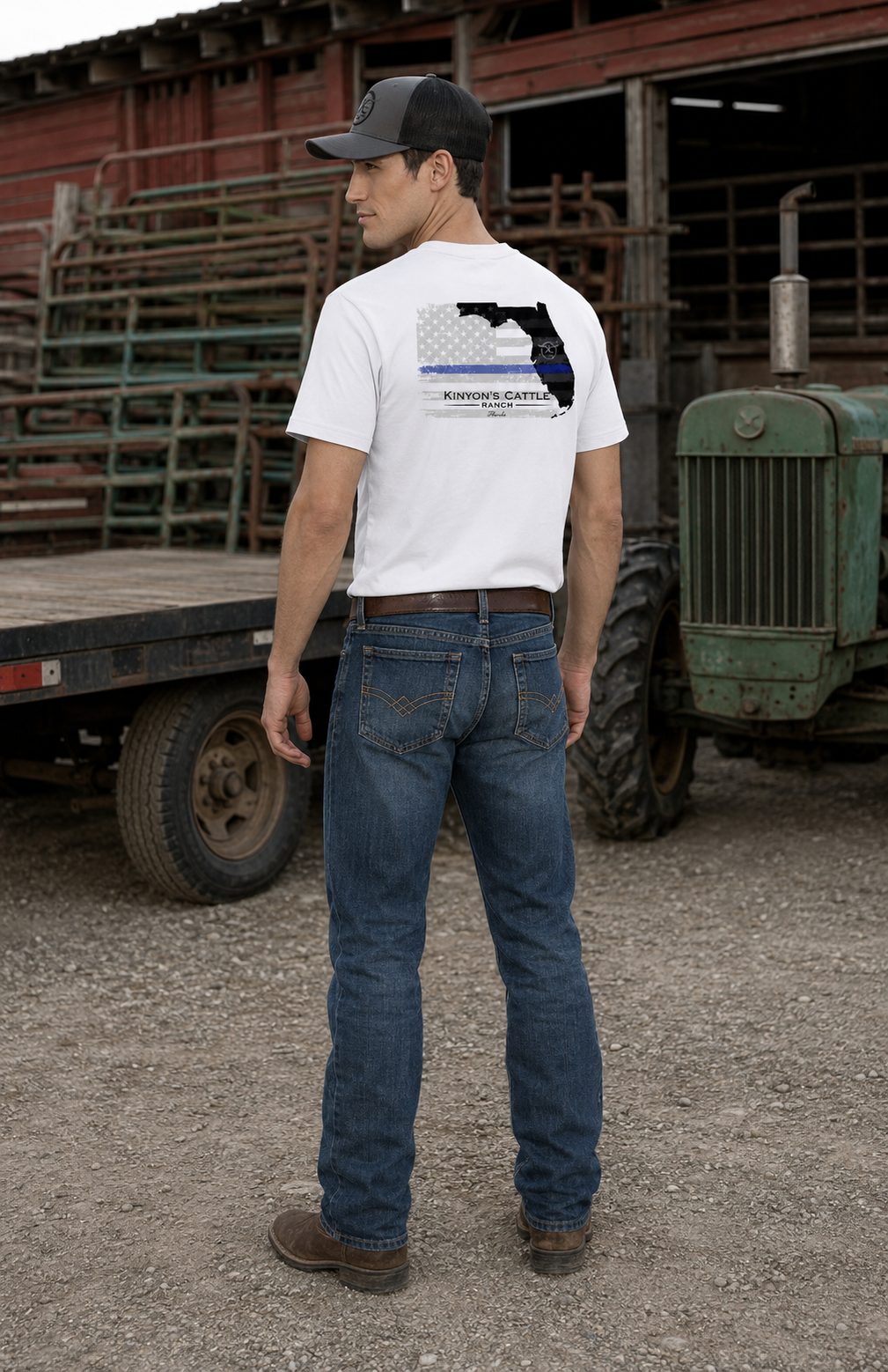 KCRanch Blue Line Patriotic Tee