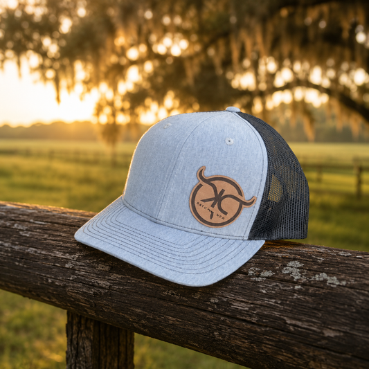KCRanch Leather Patch Hat Tilted