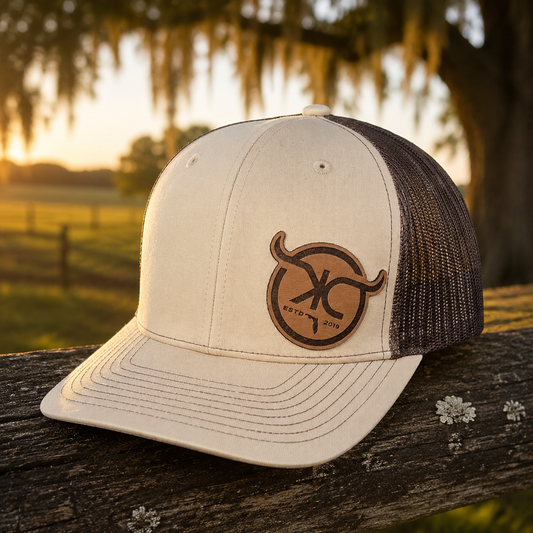 KCRanch Leather Patch Hat Tilted