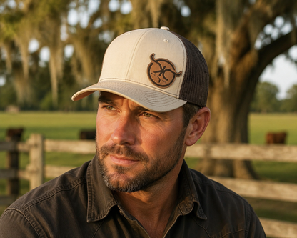 KCRanch Leather Patch Hat Tilted