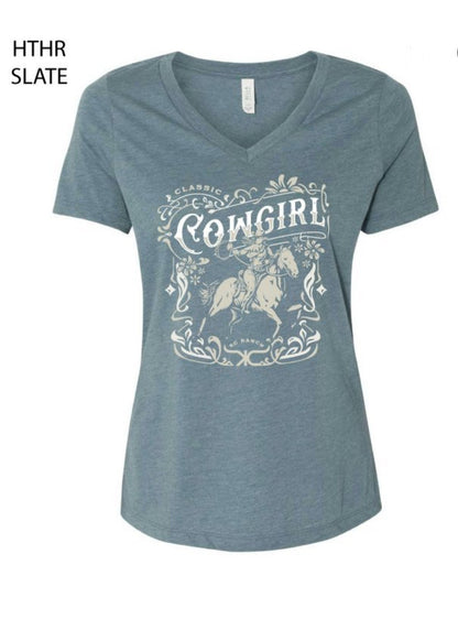 KCRanch "Cowgirl" Ladies V-Neck Tee